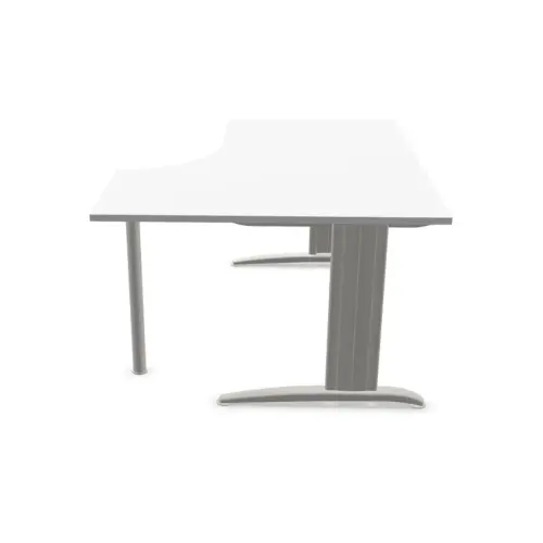 Bureau BUENOS AIRES compact retour naar rechts wit/alu, L160 