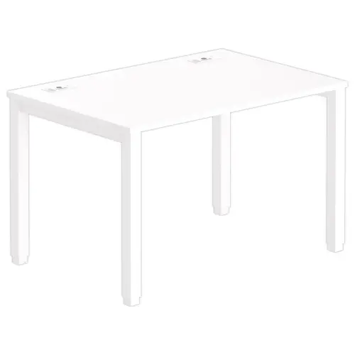 Bureau BRUXELLES 120 x 80 wit - witte poten 