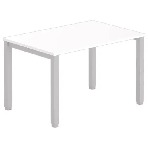 Bureau BRUXELLES 120 x 80 wit - aluminium poten