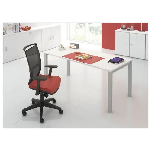 Bureau BRUXELLES 120 x 80 wit - aluminium poten
