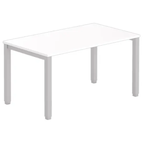 Bureau BRUXELLES 140 x 80 wit - aluminium poten 