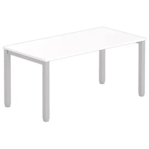 Bureau BRUXELLES 160 x 80 wit - aluminium poten
