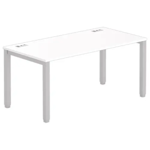 Bureau BRUXELLES 160 x 80 wit - aluminium poten