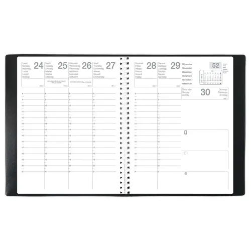 Spiraalgebonden weekagenda Classic 21 x 27 cm - Zwart