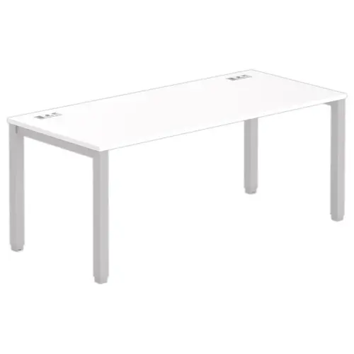 Bureau BRUXELLES 180 x 80 wit - aluminium poten
