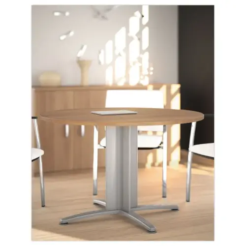 Tafel vergader rond diam. 116cm wit/wit