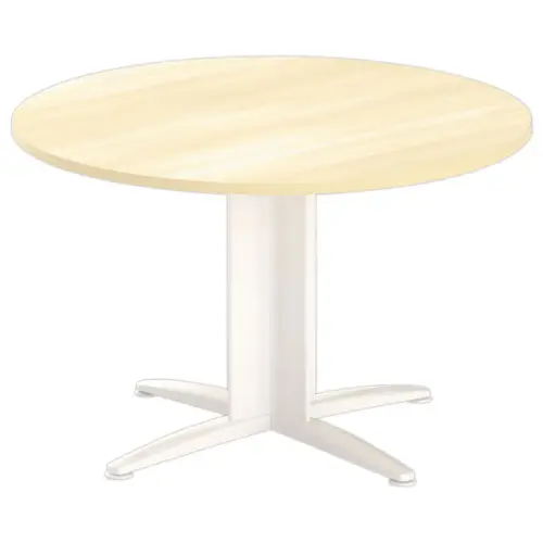 Tafel vergader rond diam. 116cm beuken/wit