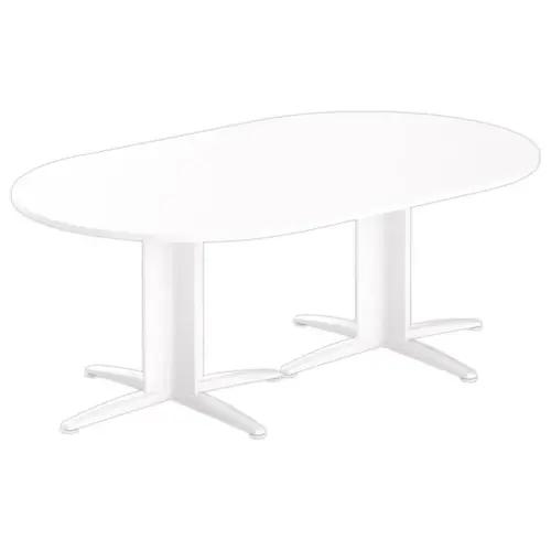 Ovale vergadertafel 200x120 wit/wit 