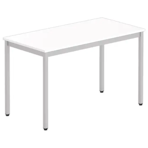 Rechthoekige multifunctionele tafel 120 x 60 wit / alu