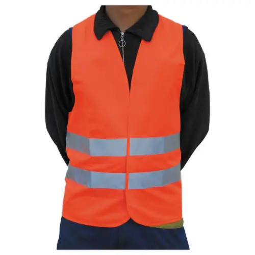 Veiligheidsvest oranje - 2 reflecterende strips