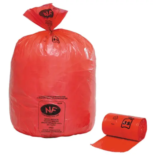 25 Vuilniszakken met traditionele trekkoordjes voor niet recycleerbare of gevaarlijke producten - Rood - 50 L