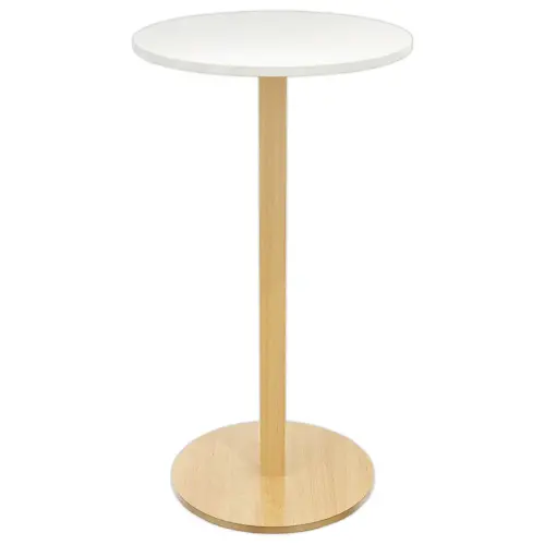 Hoge ronde tafel WOODY 60 cm - Wit gemonteerd 