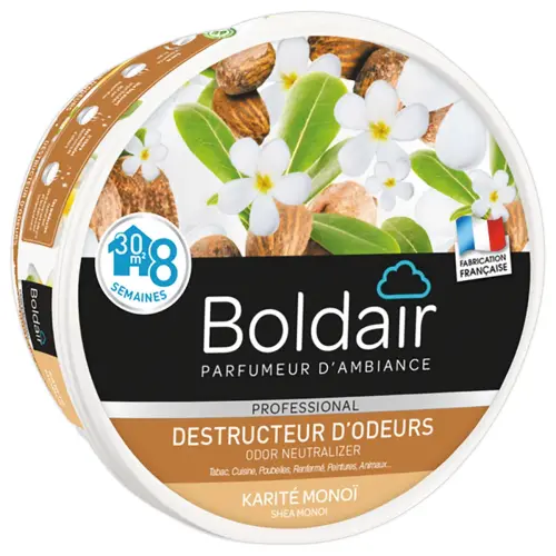 Geurverwijderende vaste gel - Karit&eacute; mono&iuml; - 300 g - BOLDAIR 
