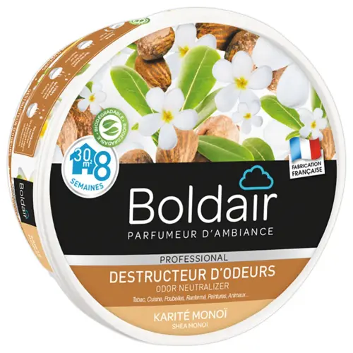 Geurverwijderende vaste gel - Karit&eacute; mono&iuml; - 300 g - BOLDAIR 