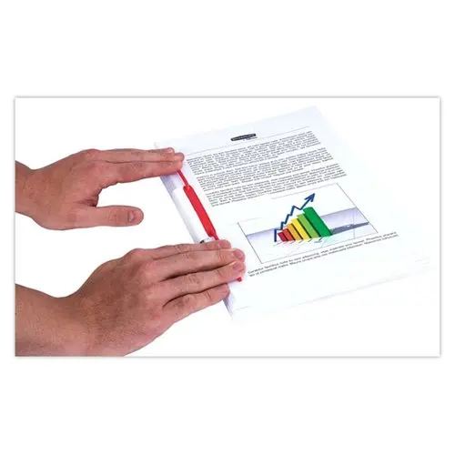 100 Soepele archiefbinders in metaal - 10 cm - Rouge - FELLOWES