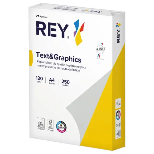 Verpakking van 500 vellen wit papier - A4 - 120g - REY 