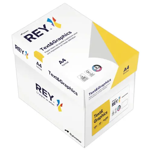 Verpakking van 500 vellen wit papier - A4 - 120g - REY 