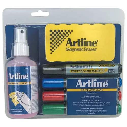 Reinigingspakket + 4 whiteboard markers ARTLINE 517