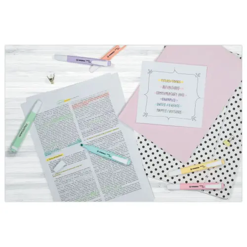 6  Set van 6 Swing Cool markeerstiften Pastel Edition - STABILO 