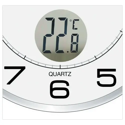 Wandklok met thermometer