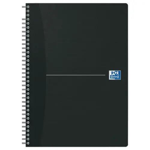Spiraalschrift A4 Essentials - 5 x5 - 180 pagina's - Zwart - OXFORD 