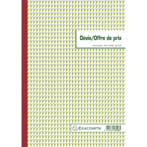 Bedrukte doorschrijfboek "Devis/Offres de prix" - EXACOMPTA