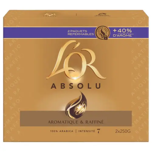 2 Pakken gemalen koffie L'Or Absolu - 2 x 250 g - L'OR