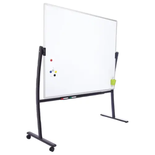 Draaibaar en mobiel whiteboard, uitwisbaar met droog uitwisbare stift 120 x 150 cm