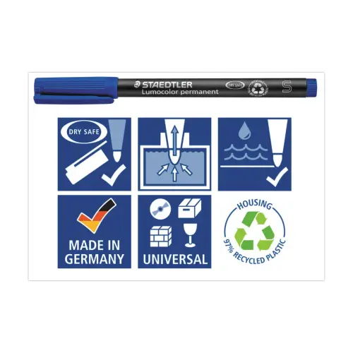 Permanente viltstift voor doorzichtprojectie Lumocolor - 0,4mm - Blauw - STAEDTLER