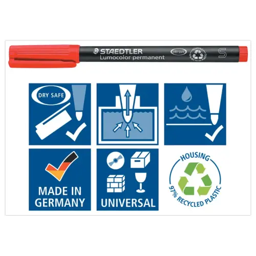 4 Permanente overheadprojectiestiften Lumocolor - 0.4mm - STAEDTLER