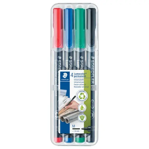 4 Permanente overheadprojectiestiften - 1mm - STAEDTLER