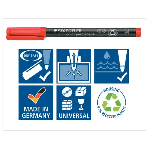 4 Permanente overheadprojectiestiften - 1mm - STAEDTLER
