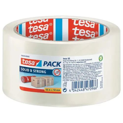 Roll transparante PP tape SOLIDSTRONG - 66m x 50mm - TESA