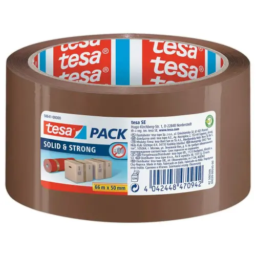 Plakbandrol Solidstrong PP havana - 66m x 50mm - TESA