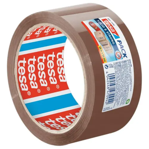 Plakbandrol Solidstrong PP havana - 66m x 50mm - TESA