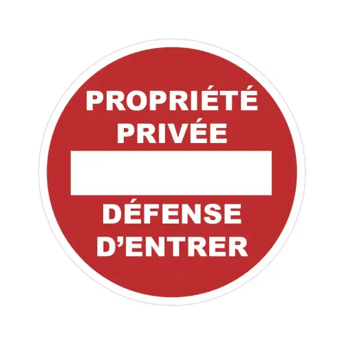 Ronde PVC plakplaat &oslash; 280mm Priv&eacute; eigendom 