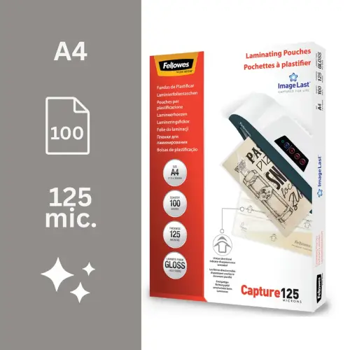 100 Glanzende warme lamineerhoezen - A4 - 2x125µ - FELLOWES