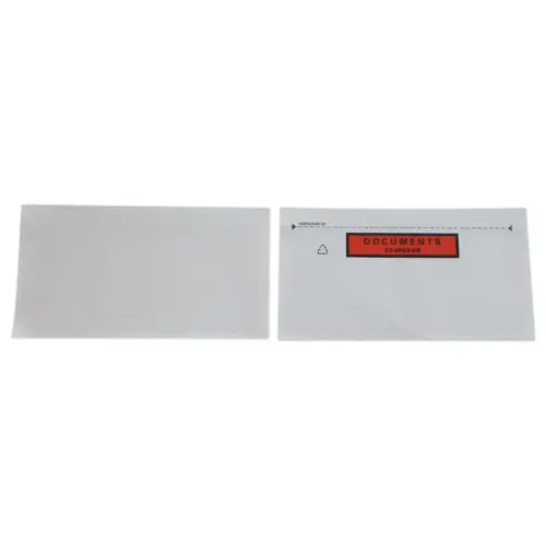 1000 Zelfklevende versterkte hoezen "Documenten ingesloten" DL, 228x120 mm
