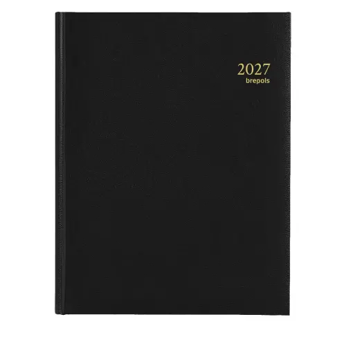 Weekagenda boekgebonden Brepols Timing17,1 x 22 cm- zwart