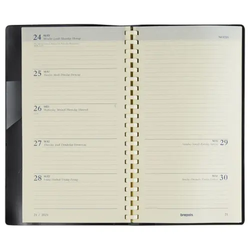 Weekagenda BREPOLS Notaplan 9 x 16 cm - zwart