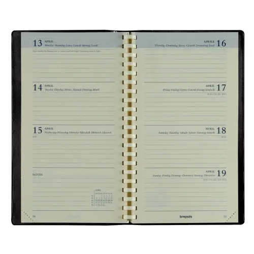 Weekagenda Brepols Interplan 9x16 cm -zwart