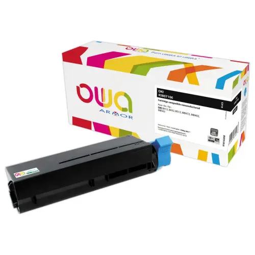 Lasercartridge ARMOR equiv. aan OKI 45807106  Zwart 