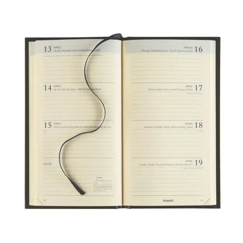 Zakagenda Brepols Interplan 9x16 cm - zwart 