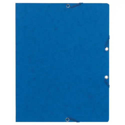 10  Mappen met elastiek zonder kleppen - kaart 360g - Blauw - EXACOMPTA 