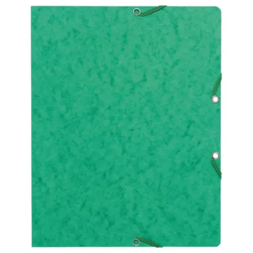10  Mappen met elastiek zonder kleppen - kaart 360g - Groen - EXACOMPTA 