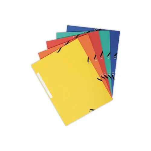 10  Mappen 3 kleppen met elastieken 360 g - Rug van 1,5 cm - Assorti - EXACOMPTA 