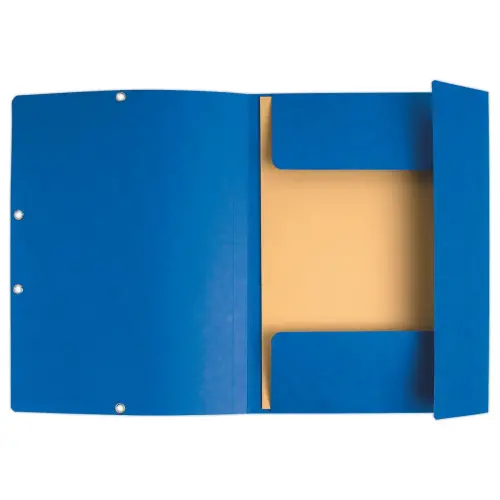 10 Mappen 3 kleppen met elastieken 360 g - Rug van 1,5 cm - Blauw - EXACOMPTA