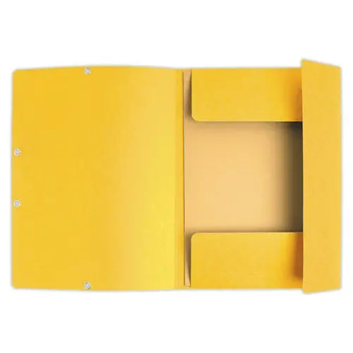 10 Mappen 3 kleppen met elastieken 360 g - Rug van 1,5 cm - Geel - EXACOMPTA