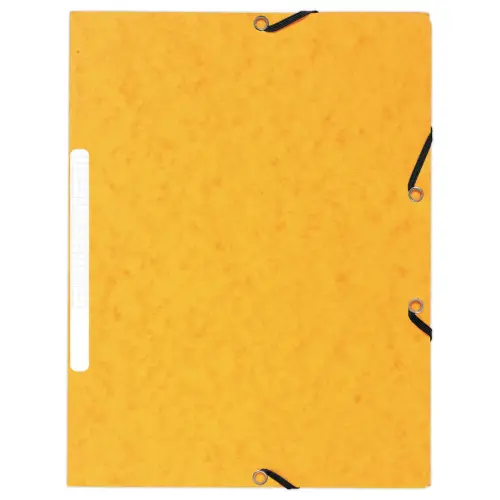 10 Mappen 3 kleppen met elastieken 360 g - Rug van 1,5 cm - Geel - EXACOMPTA