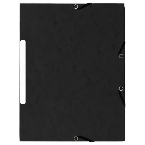10 Mappen 3 kleppen met elastieken 360 g - Rug van 1,5 cm - Zwart - EXACOMPTA